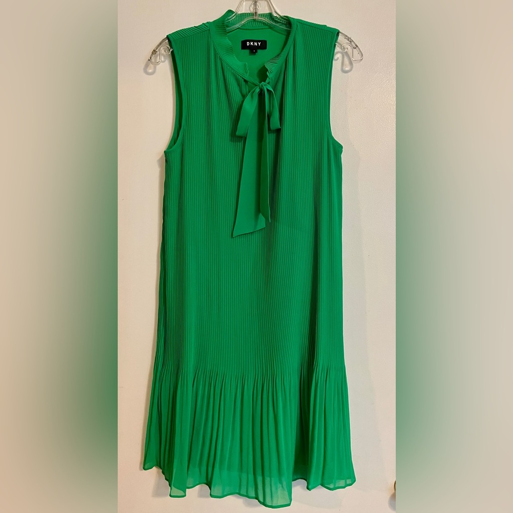 DKNY Vibrant Green Sleeveless Midi Dress